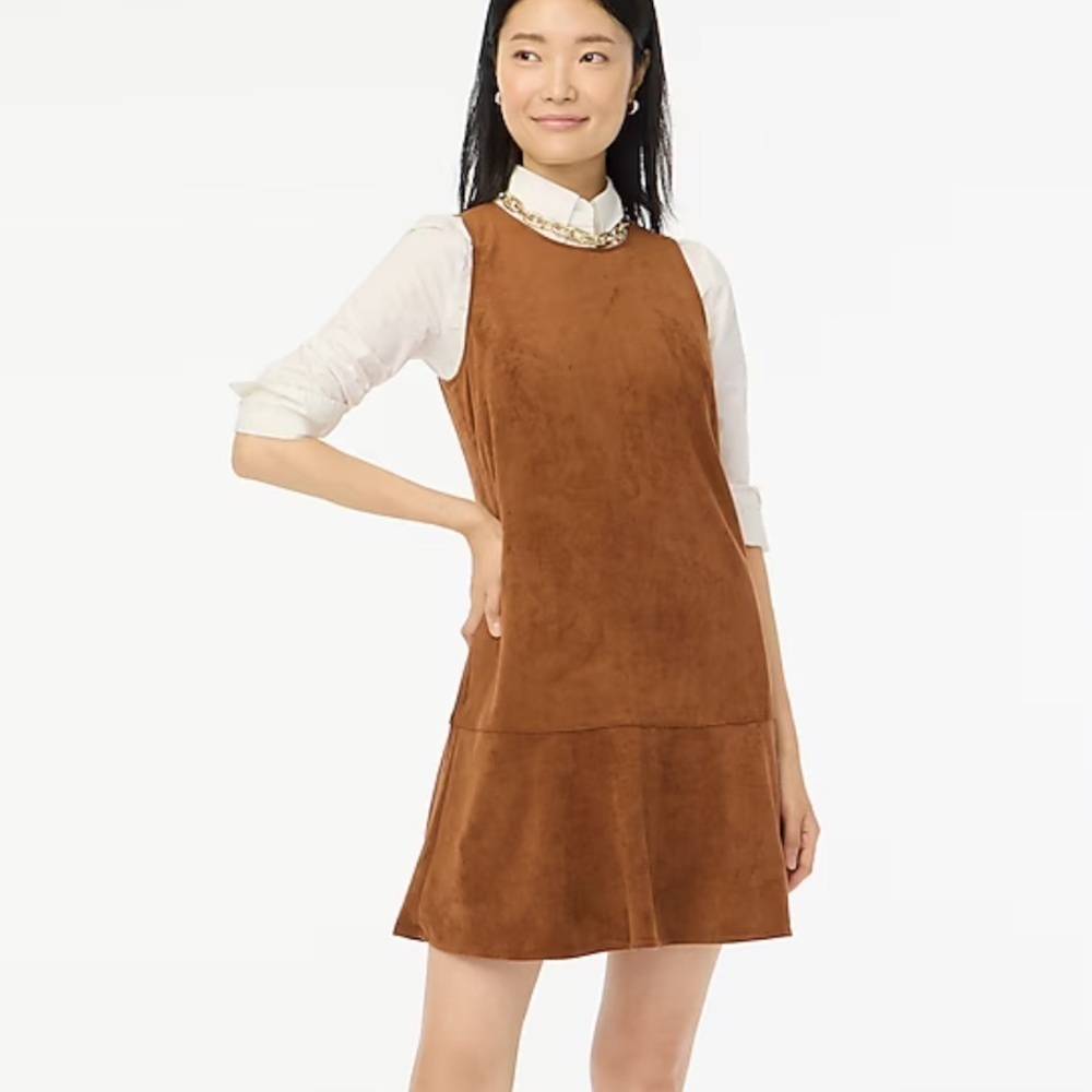 J crew Faux-suede drop-waist mini dress